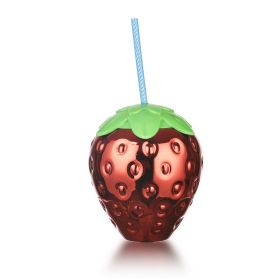 Creative Strawberry-shaped Water Cup Plastic Straw