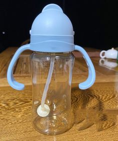 Baby PPSU Straw Cup Children's Drinking Bottle Household Straight Drink (Option: Morning Blue 270ml)