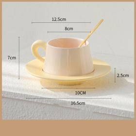 Home Fashion Casual Ceramic Coffee Cup And Saucer Set (Color: Yellow)