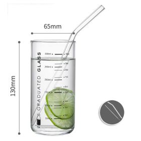 Graduated High Borosilicate Glass Milk Cup (Option: Black font 300ml)