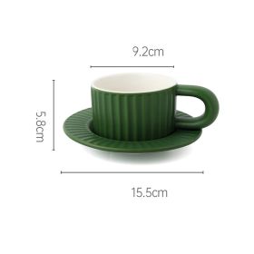 Home Fashion Simple Solid Color Ceramic Mug Set (Color: Green)