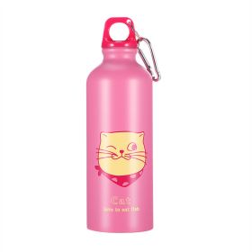 Stainless Steel Sports Kettle For Children (Option: Pink Kitty-500ml)