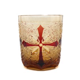 Fashionable Hand-carved Whiskey Crystal Glass (Option: Amber Red)