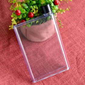 Creative Fall-resistant Square Flat Plastic Water Bottle (Option: Transparent-420ml)