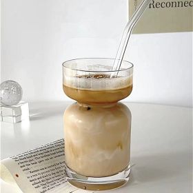 Creative Iced Latte American Style Glass Cups (Option: Cup With Straws)