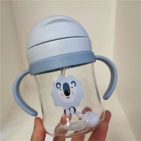 Cartoon Infant Graduated Straw Water Cup (Option: Blue-300ml)