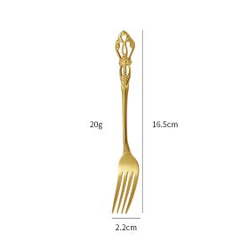 Stainless Steel Cutlery Spoon West Dinnerware Set Gold Plated (Option: Gold center fork)