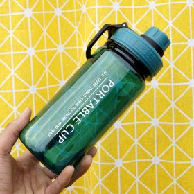 Plastic Sports Water Bottle With Mobile Phone Bracket (Option: Blue-600ml)