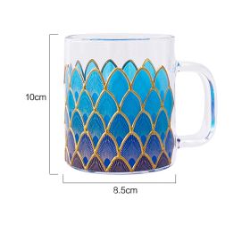 Creative Personality Glass Heat-resistant Fish Scale Shape Mug (Option: Ocean Color)