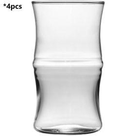 Bamboo Joint High-temperature Resistant Glass Beverage Cup (Option: Transparent-4PCS)