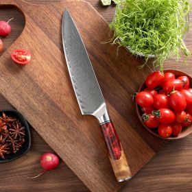 Chef Western Style Steel Knife With Resin Handle (Option: Bright Red)