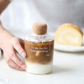 Heat Resistant Glass, Milk Bottle, Ice Coffee Cup (Option: Letter)