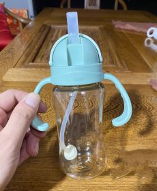 Baby PPSU Straw Cup Children's Drinking Bottle Household Straight Drink (Option: Muco Green 270ml)