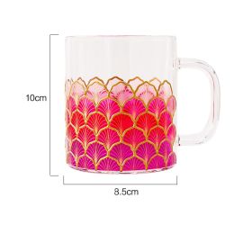 Creative Personality Glass Heat-resistant Fish Scale Shape Mug (Option: Sakura Color)