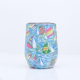 Stainless Steel Wine Rainbow Paint Egg Shape Insulation Cup (Option: 8 Style)