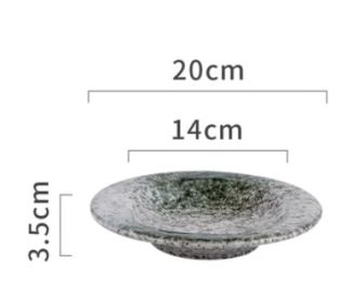 Retro Ceramic Plate Plate Cooking Sushi Thorn Home Use (Option: Jade in stone)