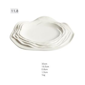 Plate Ceramic Hotel Tableware Western Steak Pasta Plate Customized (Option: 11.8Wavy Round style)