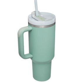 Portable High-capacity Stainless Steel Car Straw Cup (Option: Peacock Blue-40oz)