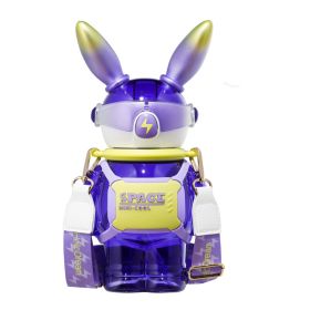 Children's Creative Lightning Rabbit Shape Large Capacity Water Bottle (Option: Purple-1100ml)