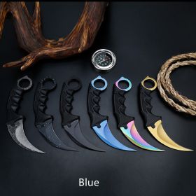 Wild Survival Multi-functional Hunting Knife (Color: Blue)