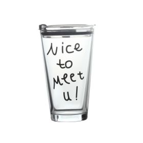 Household Sealed Glass Straw Cup With Scale (Option: Black N)