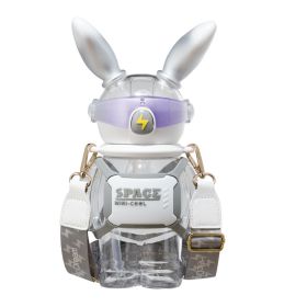 Children's Creative Lightning Rabbit Shape Large Capacity Water Bottle (Option: Grey-1100ml)