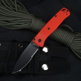 Outdoor Small Survival Folding Knife (Option: Red-Halftooth)