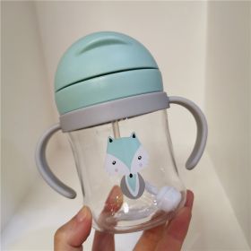 Cartoon Infant Graduated Straw Water Cup (Option: Green-300ml)