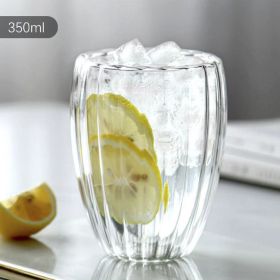 New Striped Double Layer High Borosilicate Glass Creative Tea Making Cup (Option: 350ml)