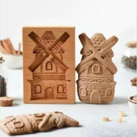 Portable Home Wooden Gingerbread Cookie Mold DIY (Option: Windmill)